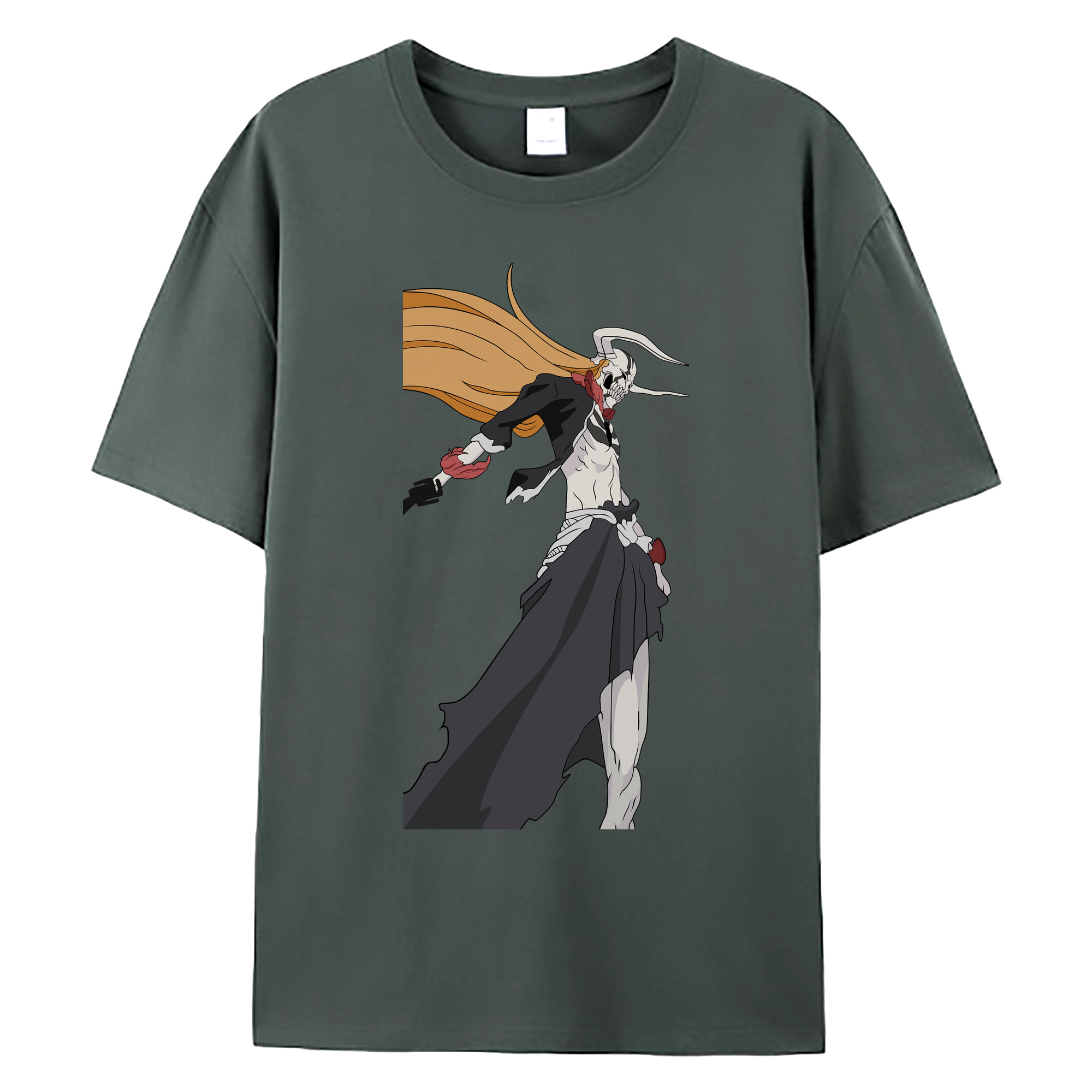 （画像用） ブリーチ 黒崎一護（くろさき いちご）BLEACH Kurosaki Ichigo 綿100％ メンズ半袖Tシャツ｜肌触りやわらか＆通気性